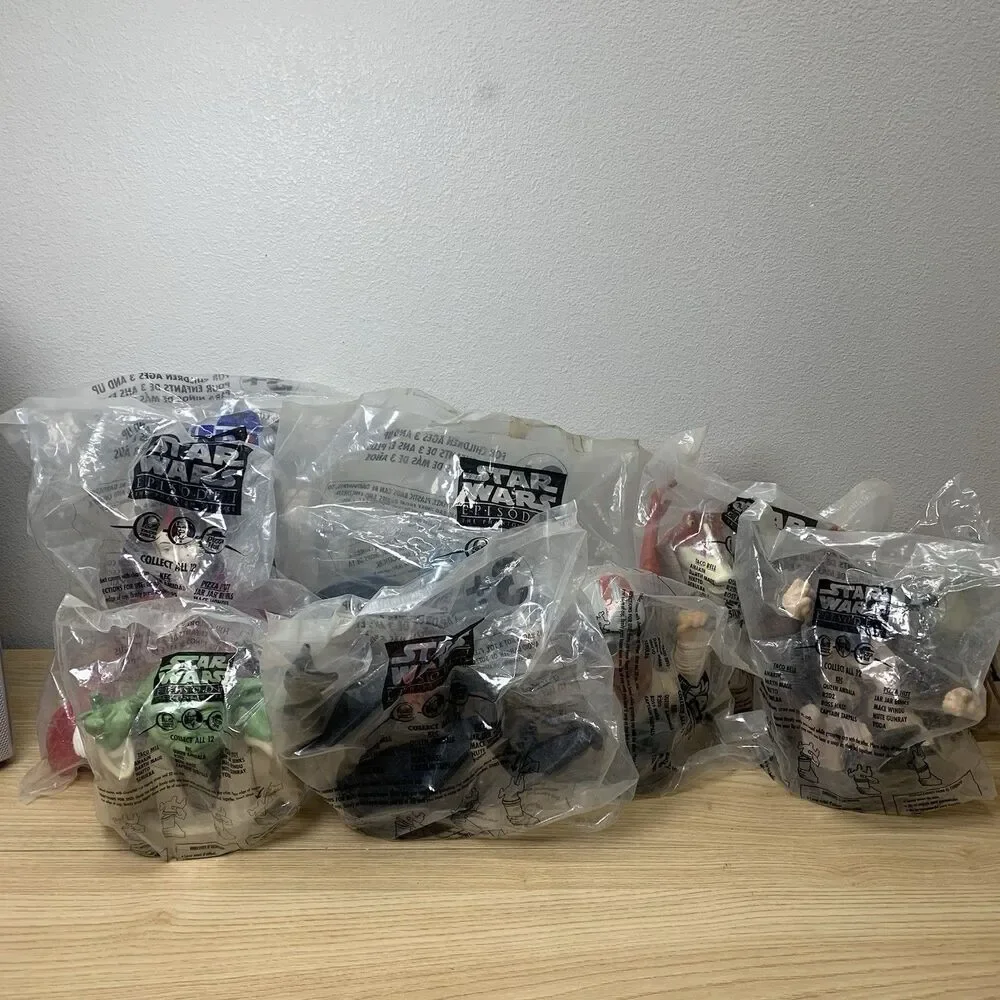 Star Wars Cup Toppers Set Lot of 9 Episode 1 Phantom Menace 90s Bundle Taco Bell